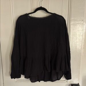 Free People Women's Black Blouse